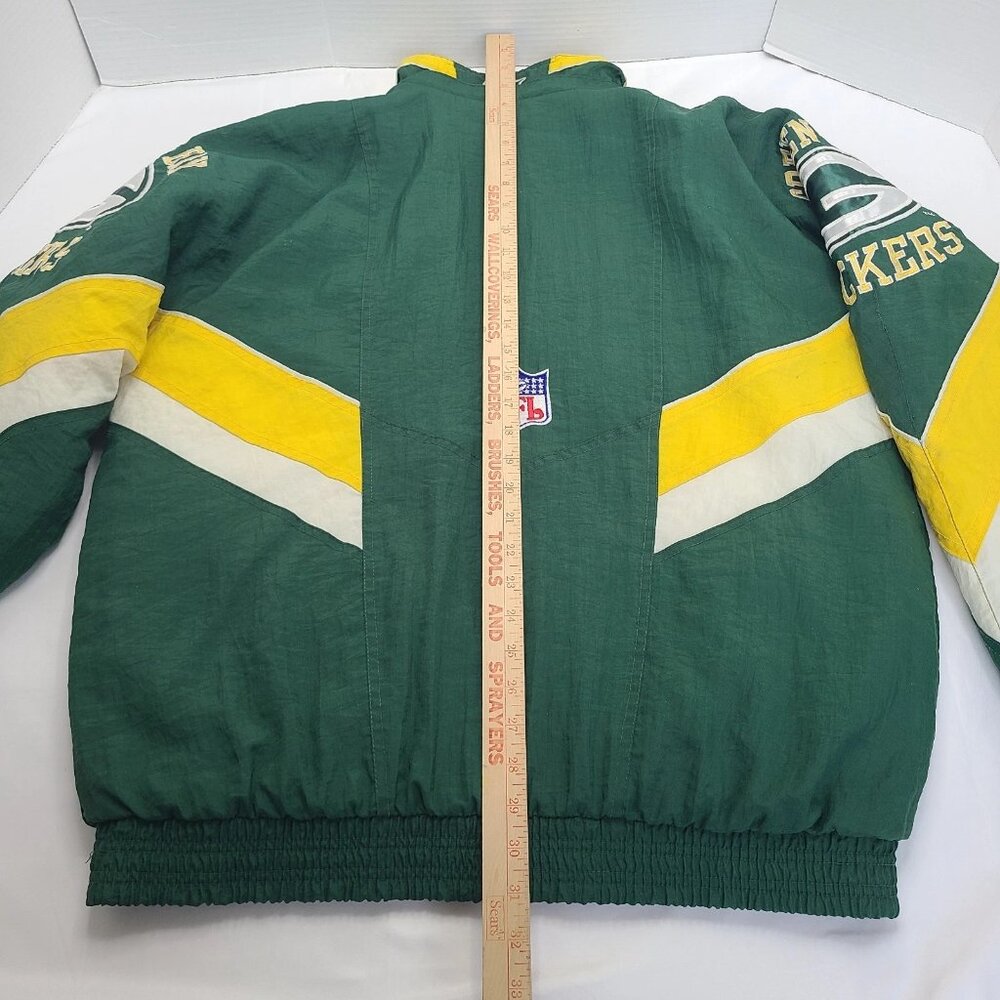 Green Bay Packers Mens M Jacket Zip Starter Pro Line NFL Football Vtg 90s Nylon - Picture 15 of 16